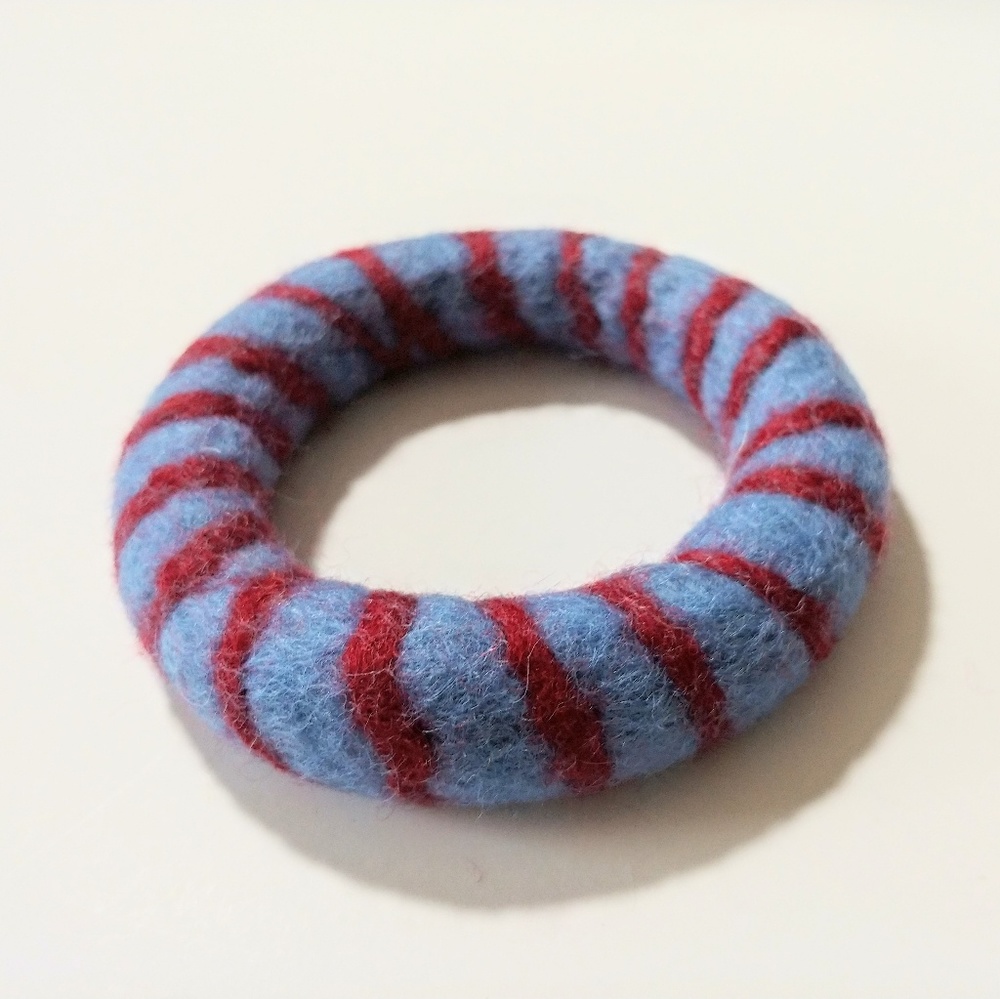 Felt Bracelet Blue Purple Festival Gear Jewelry